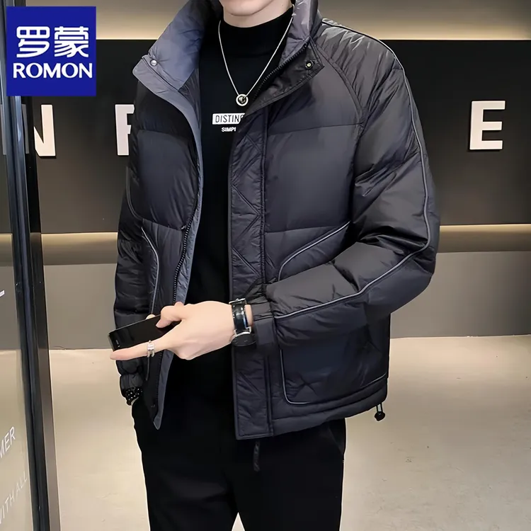 罗蒙新款休闲立领羽绒服男士冬季高档时尚痞帅外套夹克轻奢上衣潮