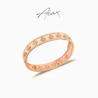 AIAX  镀K金 时尚轻奢气质设计师简约百搭四叶手镯TSS7441