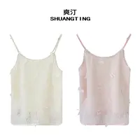 Jokara/丘可儿【栀眠】百搭纯色立体装饰薄款吊带时尚小背心内搭夏