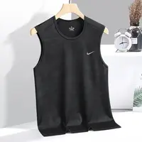 耐克精选夏季新品男士运动健身跑步冰丝速干无袖短袖T恤坎肩背心