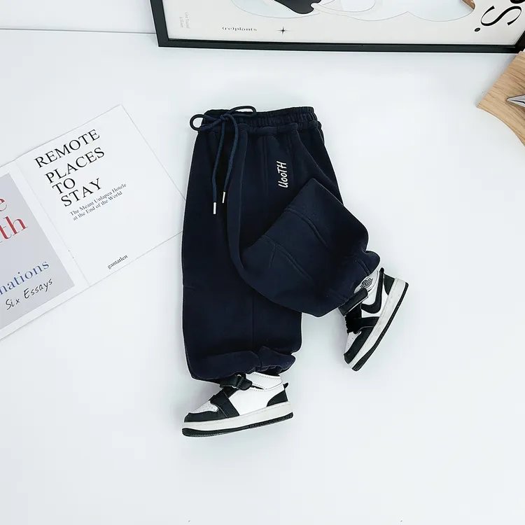 儿童加绒裤子男童运动裤2025新款秋冬装宝宝 LL68227悠悠童话童装