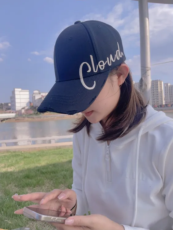 版型超好的硬顶磨破做旧刺绣字母棒球帽 复古潮牌韩版帽子防晒帽