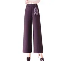 2025秋冬新款加厚松紧腰直筒裤九分休闲裤显瘦女裤子22662裤长93