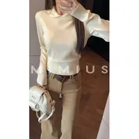 【mimius】七七 优雅软糯娃娃领羊毛针织上衣 WG11106