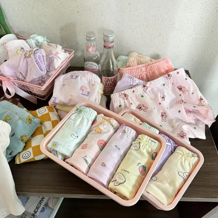 男女童7A抗菌平角内裤纯棉【四条装】颜色道具四角随机宝宝儿童小孩