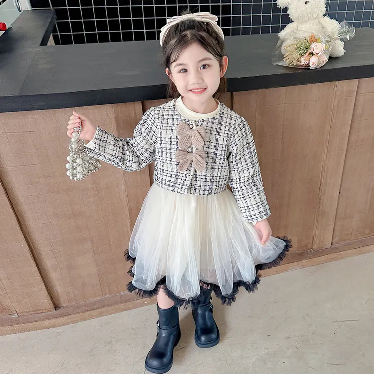 女童套装春秋2025新款儿童春季洋气时髦宝宝小香风长袖连衣裙春装