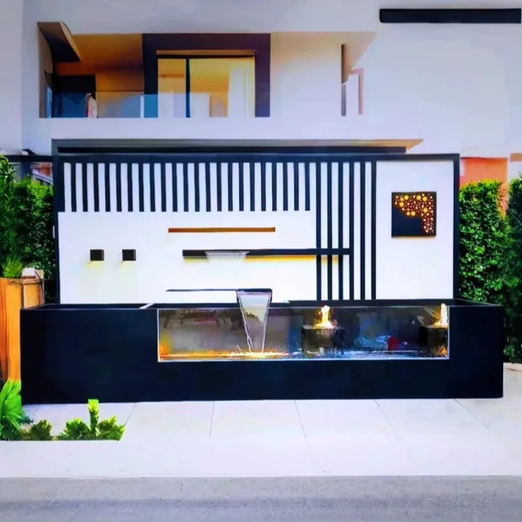 不锈钢流水屏风隔断户外流水影壁墙景墙定制不锈钢屏风隔断室外