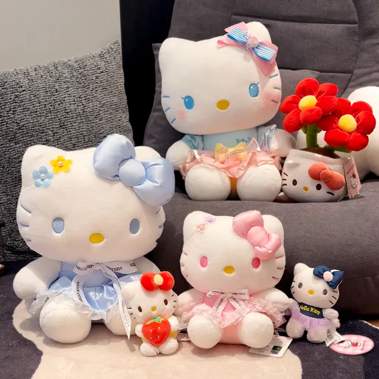 正版hellokitty公仔毛绒玩具女生凯蒂猫哈喽KT玩偶布娃娃生日礼物