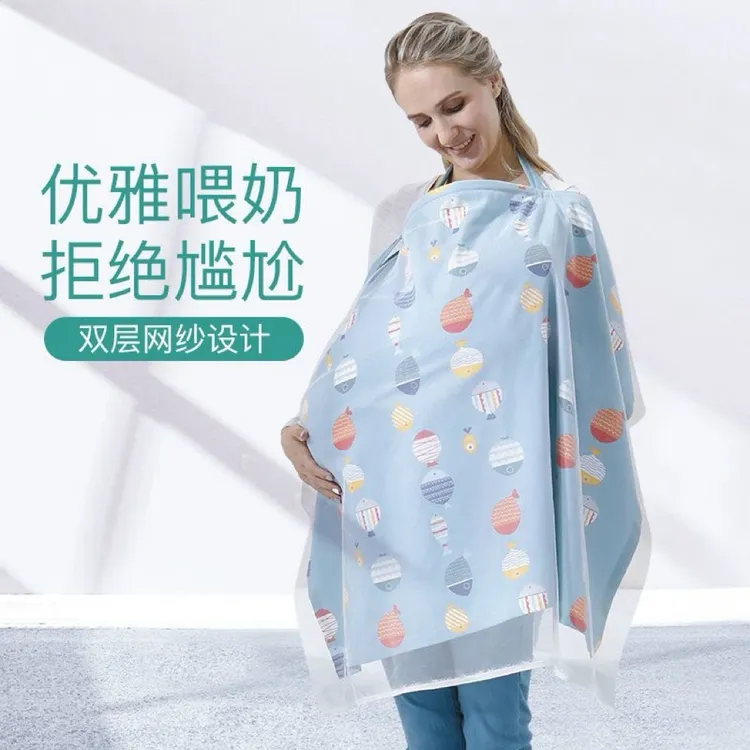 纯棉孕妇纱哺乳巾外出喂奶神器遮羞布多功能产后喂奶防走光披肩