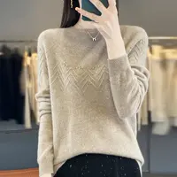 【梅姐专属】一线成衣秋冬百搭圆领女100％纯羊毛衫YM-QHMDS-809