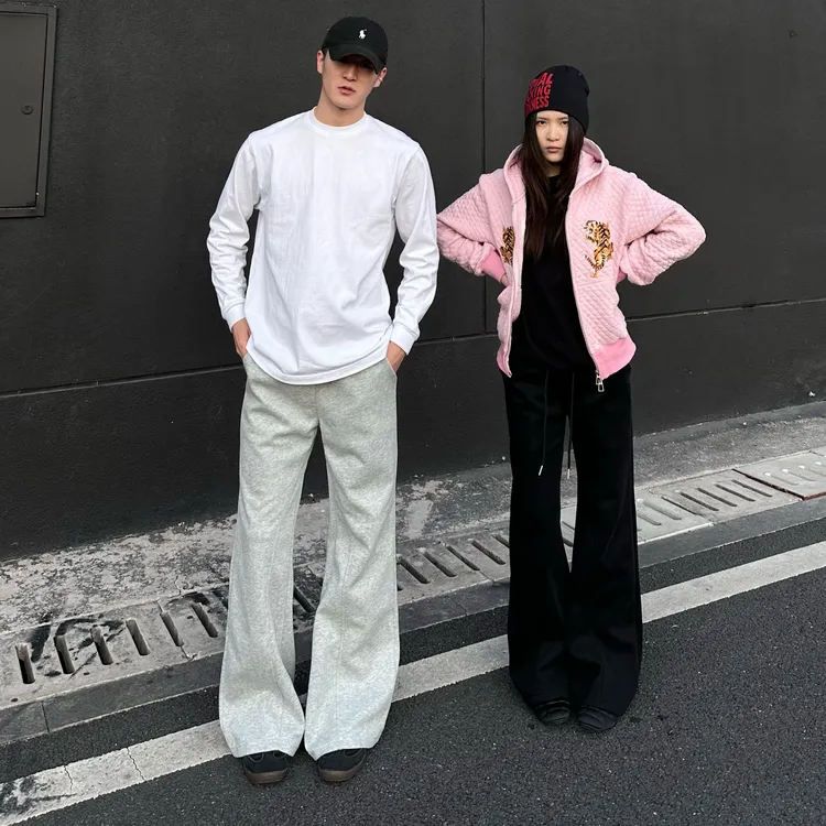 KPAK 26男女cleanfit通勤运动重磅裁线设计高质百搭微喇垂感卫裤