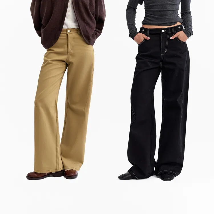 1747 土耳其重磅全棉 特色纽扣百搭显瘦直筒休闲裤
