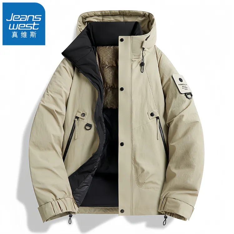 真维斯Jeanswest石墨烯棉衣男士外套冬季保暖宽松户外冲锋衣棉服