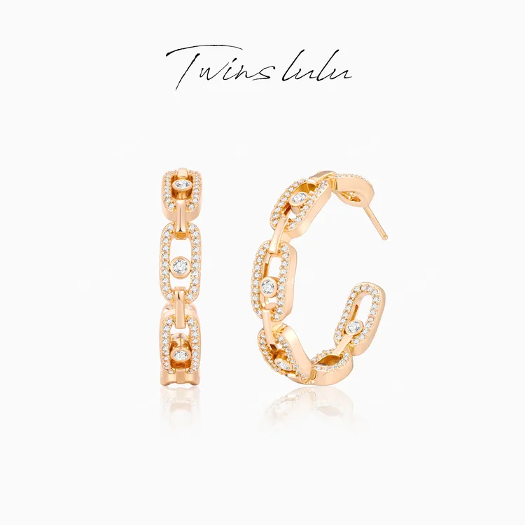 TWINS LULU 【回型圈】百搭小众设计简约回形针C型耳环TSL2583