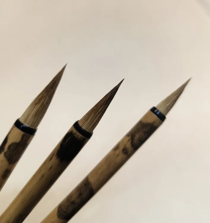 狼毫毛笔仿湘妃竹北尾大楷中楷小楷抄经心经书法画画楷书毛笔狼毫