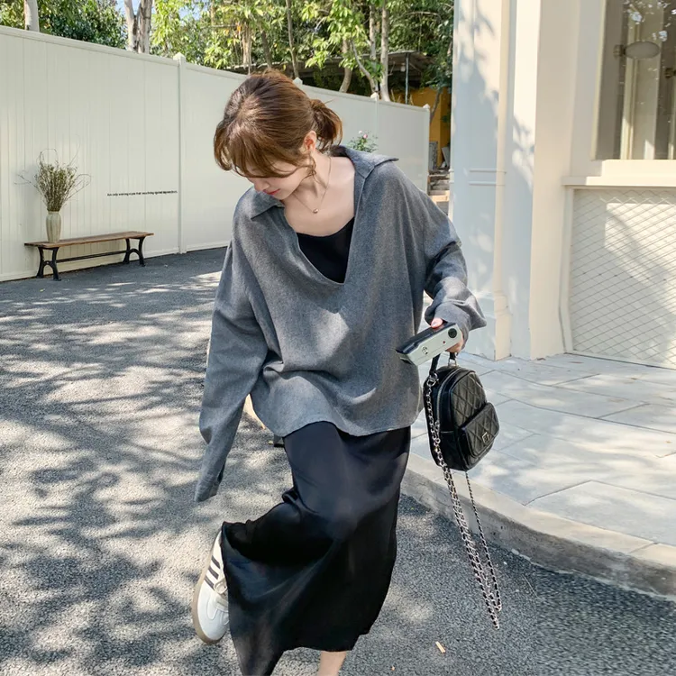 设计感衬衫吊带裙2025春秋新款时尚百搭通勤休闲慵懒风显瘦套装裙