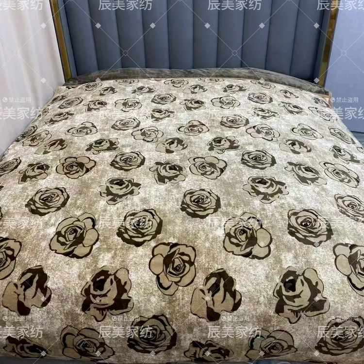 8斤冬款【沙金玫瑰】200*230cm双人加绒加厚高克重石墨烯发热冬被