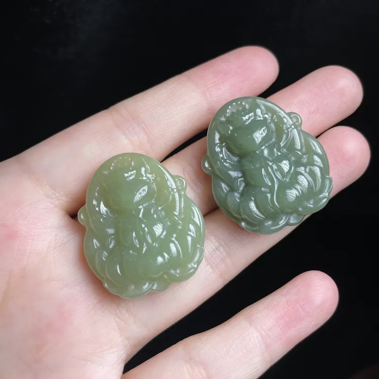 【玉氏珠宝】和田玉青黄口吊坠-约29*25*9mm 多样性 发一 ZC0350068