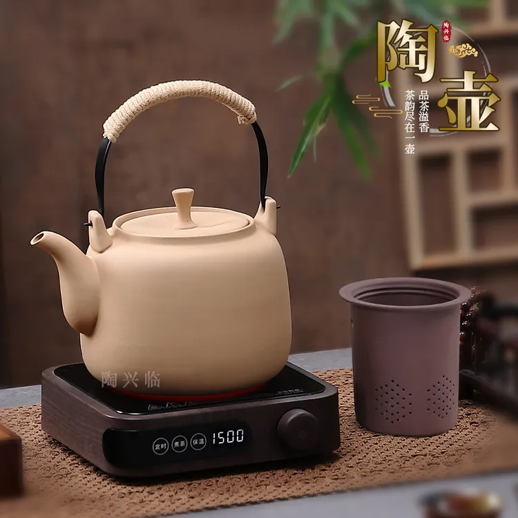 可明火大容量陶壶家用带内滤烧水壶耐高温煮水壶户外围炉煮茶茶具