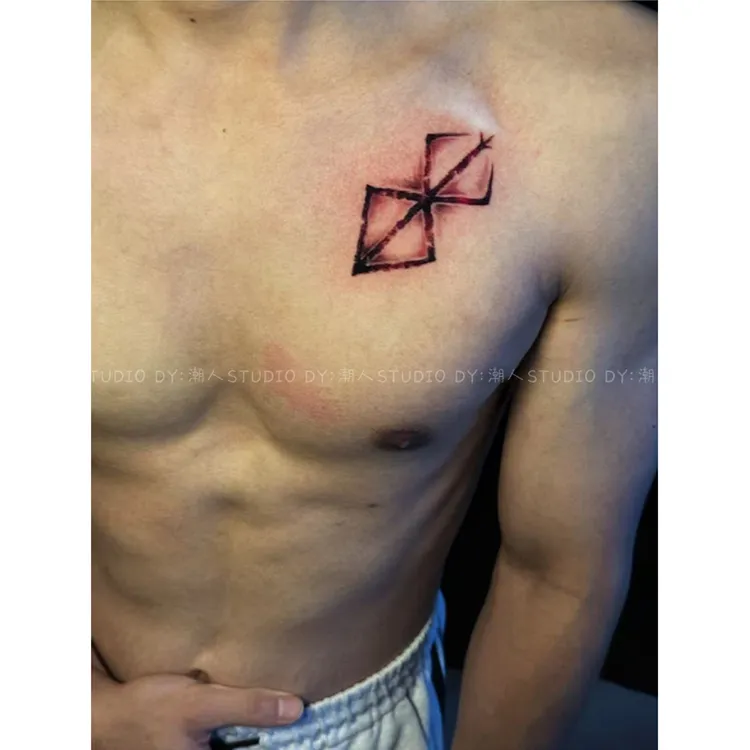 烛之刻烙印战士纹身贴格斯胸口脖子手腕彩色普通防水持久刺青仿真