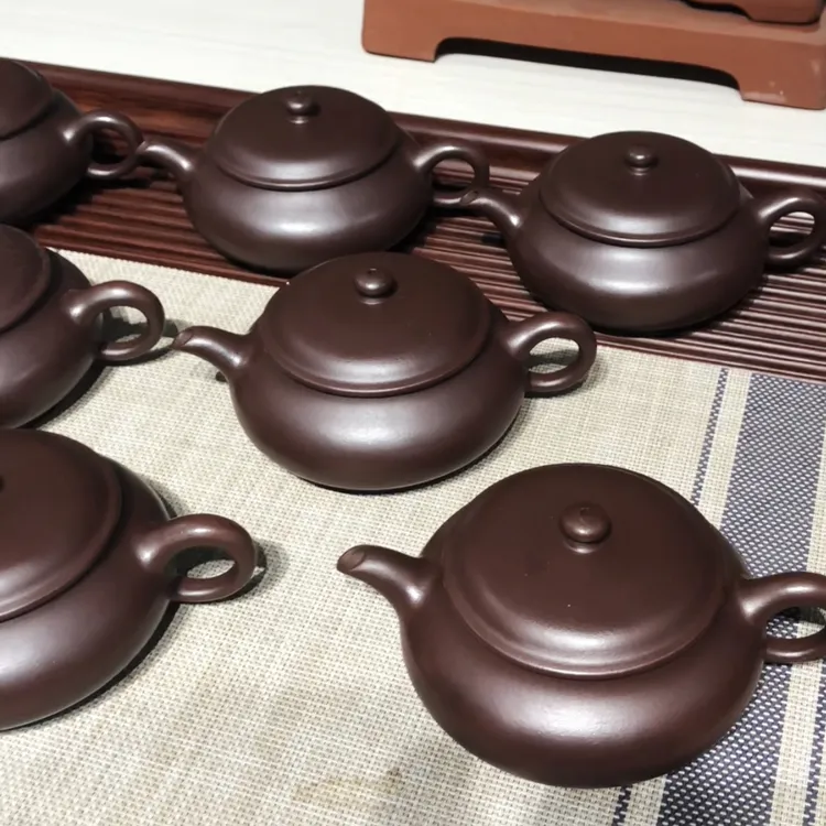 宜兴紫砂壶原矿紫泥明炉壶自己做的半手工微瑕壶240毫升