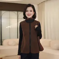枫竺阿楠anan撞色立领摇粒绒马甲出游服装女秋季上衣保暖休闲外套