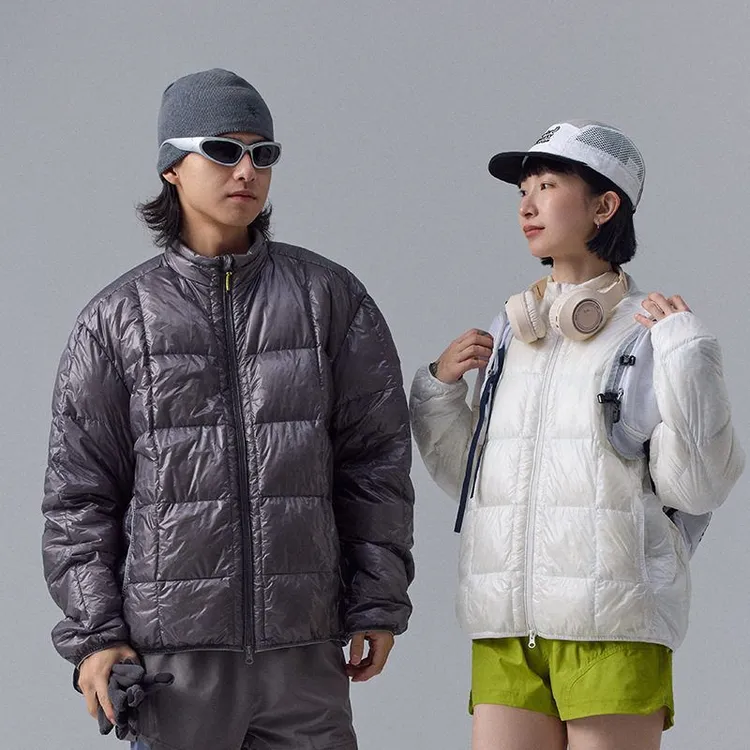 ChicSoso90白鸭绒防泼水无胆冬季保暖羽绒服轻量轻薄立领羽绒外套