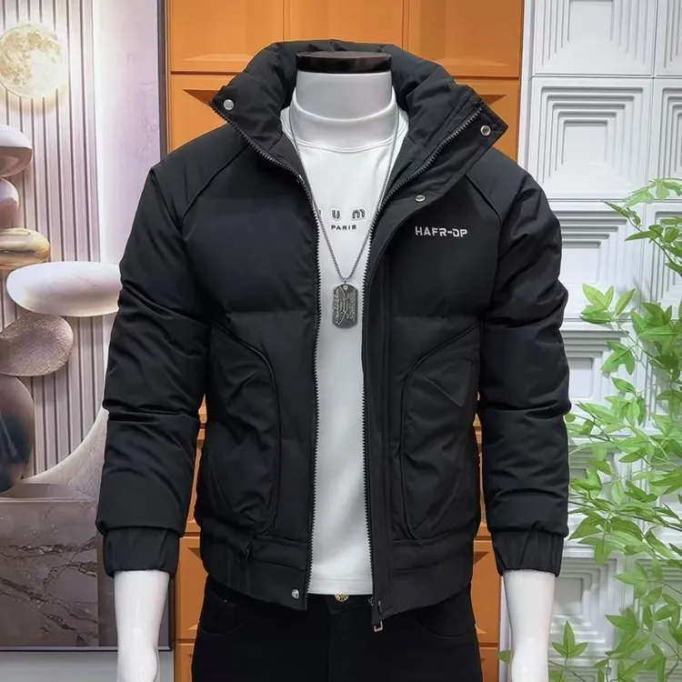 高级感潮牌痞帅短款加棉外套2025新款爆款秋冬季休闲百搭男装外套