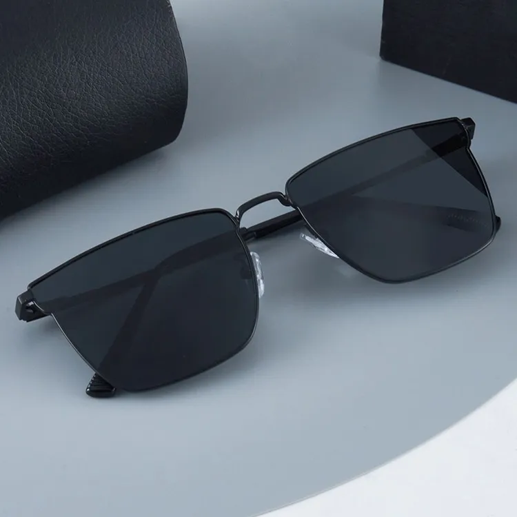 （实体店货源）新款时尚偏光太阳镜复古男士墨镜不锈钢金属眼镜