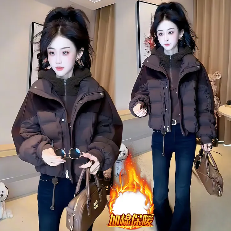 加厚潮流百搭保暖棉服外套女2025年冬季新款韩版气质洋气面包服