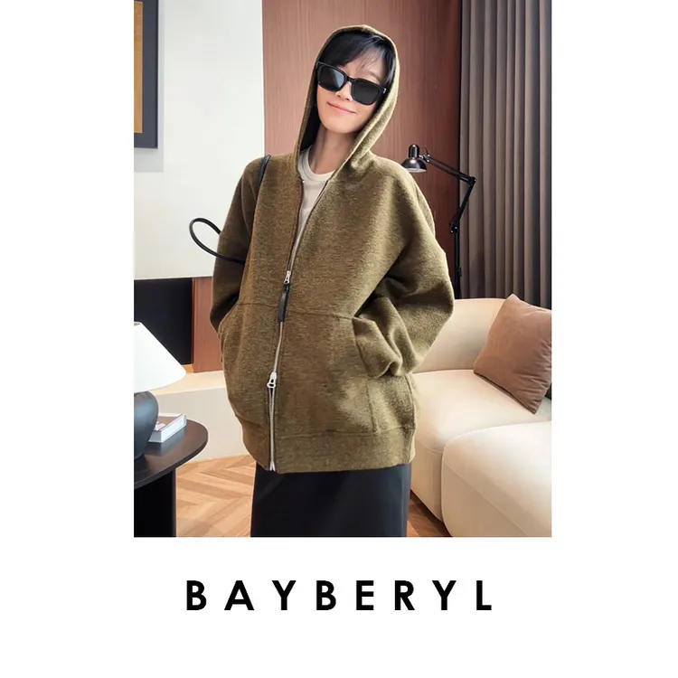 BAYBERYL老贝苔原卫衣*层次挺括廓形休闲秋连帽外套MF5G0341