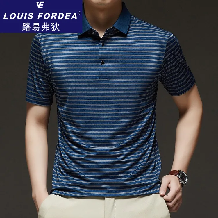Louis Fordea/路易弗狄男士t恤短袖夏季宽松T恤男休闲商务polo衫