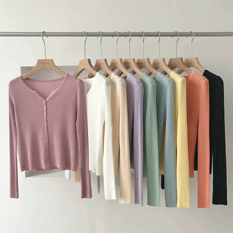 针织开衫女薄款外搭秋季新款圆领修身小衫短款冰丝上衣外套洋气