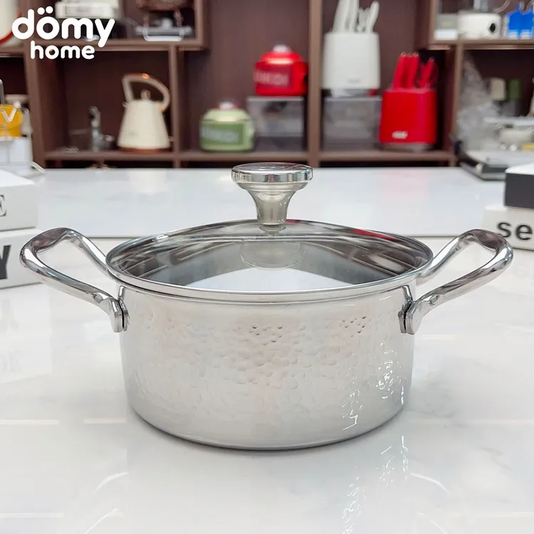 锤纹特厚五层钢食品级304不锈钢雪平锅奶锅辅食锅16cm