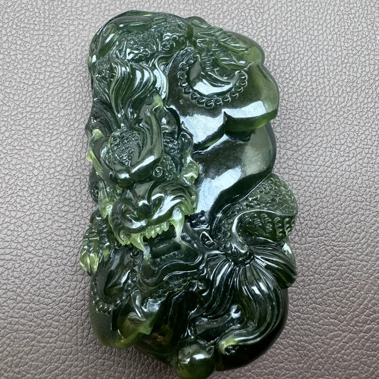 纯天然岫玉180大龙手把