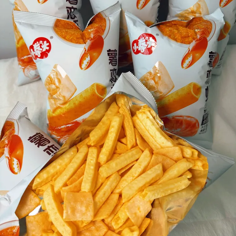 【到手八包】小拳头薯恋虾薯条+虾片蟹黄味一包两吃网红解馋小零食