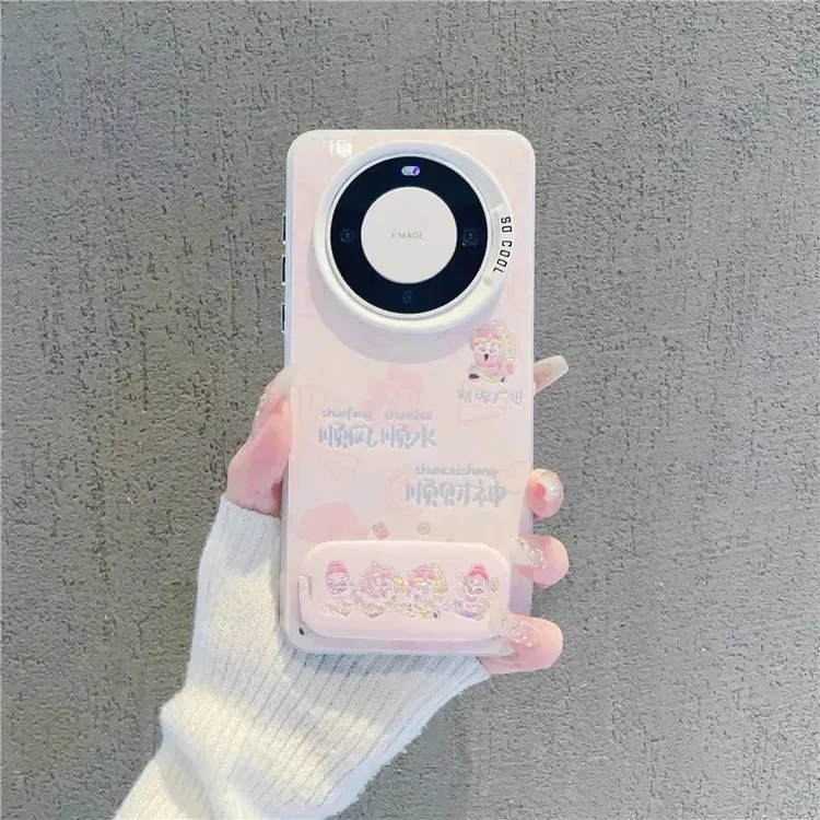 D16顺财神适用苹果17/16/iPhone15华为oppo防摔vivo手机壳彩银女