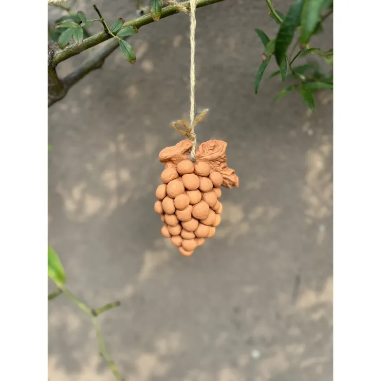 复古红陶葡萄挂件阳台装饰摆件花园摆件