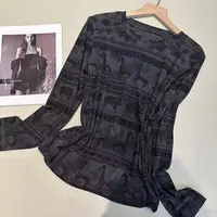 《姚家优麦汇》Y6753秋款圆领设计感时尚百搭长袖显瘦上衣款女