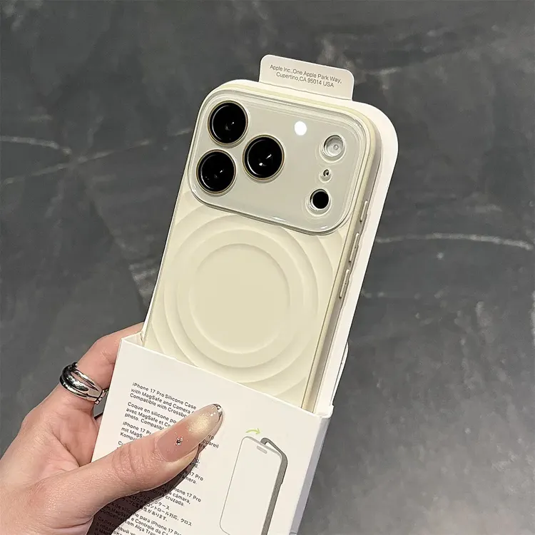 适用苹果17promax手机壳简约全包镜头16pro液态波漾磁吸15肤感