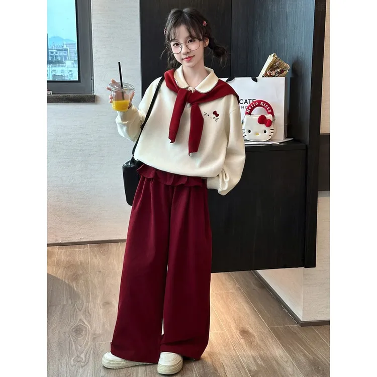 新疆西藏内蒙包邮女童运动套装春秋款2025新款女孩大童休闲儿童秋