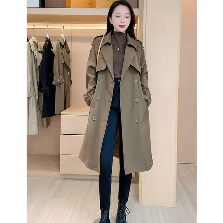 时尚英伦风休闲外套女2025春秋新款卡其色风衣穿搭高级感洋气减龄