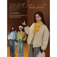 Glele私服「办公室外套」韩系休闲绗线菱格圆领棉服外套