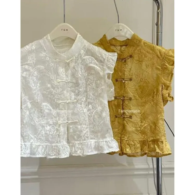 【婷婷家】小个子新中式国风飞袖上衣#