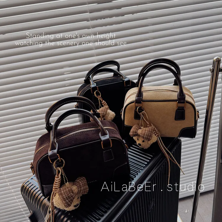 【纽约派对】25秋冬新款简约风韩系保龄球包磨砂单肩包时尚百搭爆款