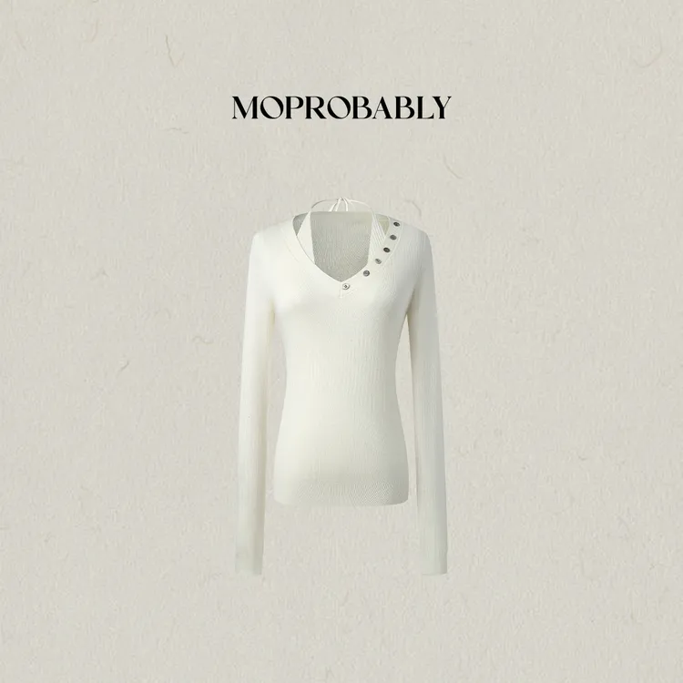 Moprobably李予诺「新筑」时尚个性气质百搭套头针织衫L5476208