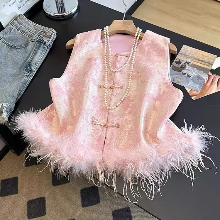 【加棉加厚】新中式提花马甲秋冬国风百搭背心盘扣坎肩