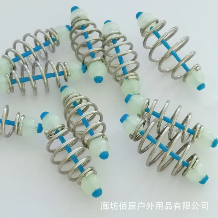 不锈钢夜光弹簧钓鲢鳙弹簧爆炸钩钓组饵笼手竿托饵器钓鱼弹簧配件