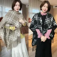 【DIS 定制】【氛围女主】韩系披肩流苏针织羊毛披风外搭Z525X16844