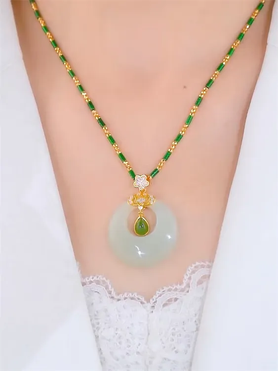 铜合金锆石项链 2025新款水滴之心公主扣竹节项链锁骨链女高级感